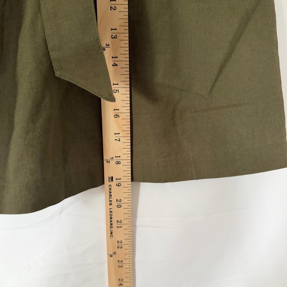 J.Crew Paperbag Tie Waist Pockets Womens S Olive Green Mini Skirt Safari NWT - Picture 8 of 11